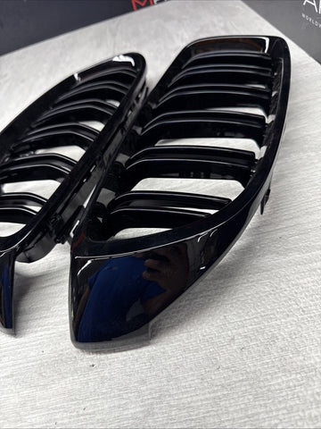 BMW 15-20 F80 F82 F83 M3 M4 Front Kidney Grilles Gloss Black Set