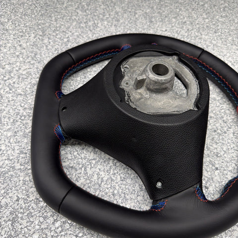 BMW 08-13 E92 M3 Manual Custom Leather Sides Flat Bottom Top Steering Wheel Red