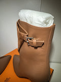 NEW Hermes Goatskin Womans Low Ankle Hanae 85 Velvet Boots 37