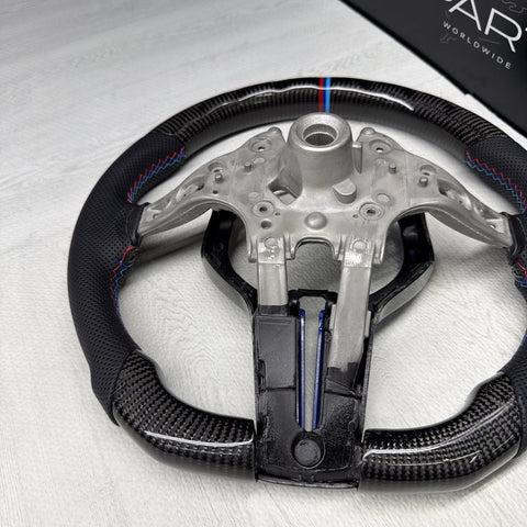 NEW 15-20 BMW F80 F82 F83 M3 M4 Carbon Fiber Steering Wheel Tri Color NO TRIM