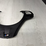 08-13 BMW E90 E92 E93 M3 Lower Steering Wheel Trim Cover Plate Black *Peeling*