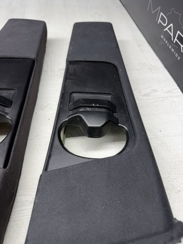 BMW 01-06 E46 Coupe B Pillar Pillars Trims Column Covers Pair Black