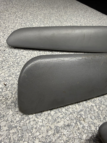 01-06 BMW E46 M3 Convertible Door Arm Rest Armrest Pads Dove Grey *2 Broken Tabs