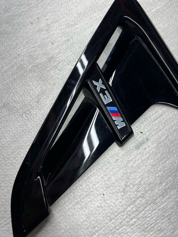 OEM BMW F97 X3M Left Driver Fender Grille Grill Vent Trim Air Duct Cover Black