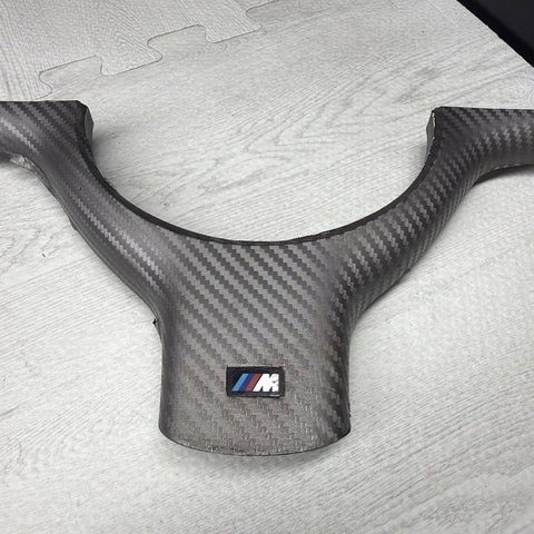 OEM 01-06 BMW E46 M3 Lower Steering Wheel Trim Cover Plate Wrapped Grey