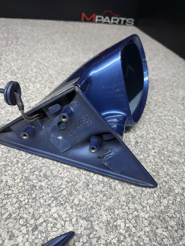 95-99 BMW E36 M3 Coupe Side Door Mirrors Pair OEM Estoril Blue