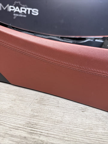 08-13 BMW E90 E92 E93 M3 OEM Front Center Console - Extended Leather Fox Red