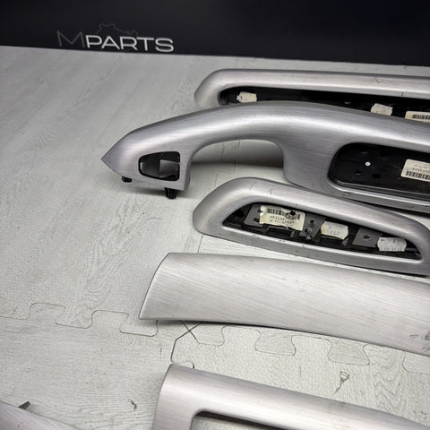 01-06 BMW E46 M3 Convertible Interior Armrests Trim Set Brushed Aluminum *Notes*