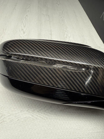 BMW 19-25 840 M850 M8 G14 G15 RIGHT MIRROR W/ BLIND SPOT CARBON FIBER *Crack