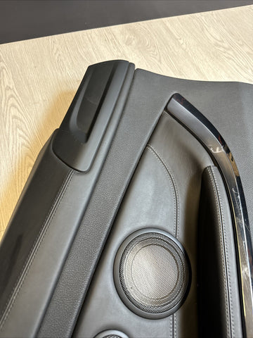 15-20 BMW F82 M4 Coupe Rear Left Driver Black Extended Leather Door Card Panel