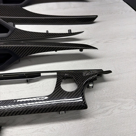 13-19 OEM BMW F06 M6 Central Console Dash Center Door Carbon Interior Trim Set