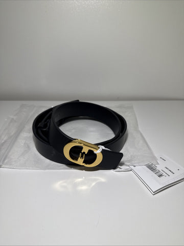 NEW Christian Dior Signature Logo Buckle Belt Women’s Black Small