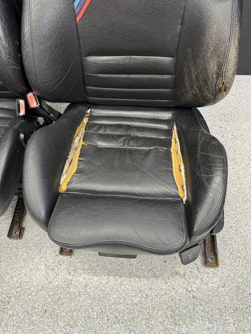 95-99 BMW E36 M3 Coupe Front Vaders Vader Seats Manual Black Ripped