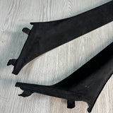 11-17 BMW F10 528 535 550 M5 FRONT A-PILLARS TRIMS COVERS ALCANTARA PAIR