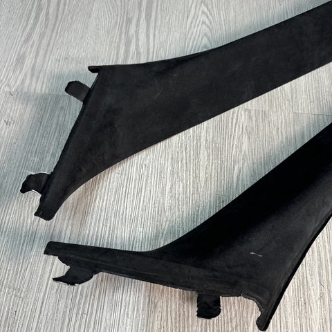 11-17 BMW F10 528 535 550 M5 FRONT A-PILLARS TRIMS COVERS ALCANTARA PAIR