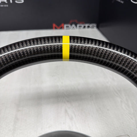 Porsche 911.1 GT3 2015 Steering Wheel Carbon Fiber PDK Carbon Trim Yellow