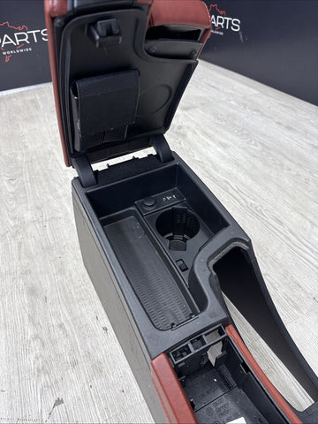 08-13 BMW E90 E92 E93 M3 OEM Front Center Console - Extended Leather Fox Red