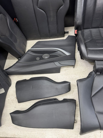 BMW 15-20 F82 M4 Coupe Merino Black Leather Seats & Panels Set