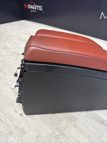 08-13 BMW E90 E92 E93 M3 OEM Front Center Console - Extended Leather Fox Red