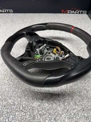 BMW 01-06 E46 M3 Manual Custom Leather Sides Flat Bottom Steering Wheel Only