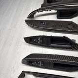 13-19 OEM BMW F06 M6 Central Console Dash Center Door Carbon Interior Trim Set