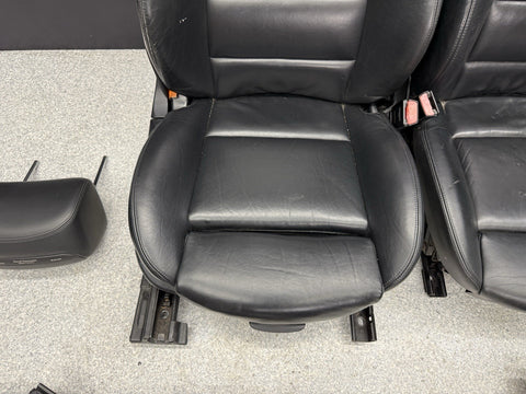 01-06 BMW E46 M3 Convertible Interior Heated Seats Nappa Black Set Complete