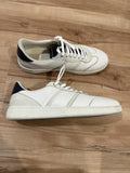 FERRAGAMO ACHILLE 1 WHITE BLUE LEATHER LOGO SNEAKERS ITALY 9.5 US 10.5
