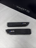 01-06 BMW E46 M3 Fender Vent Grilles Grills Trims Chrome OEM Clean Emblems