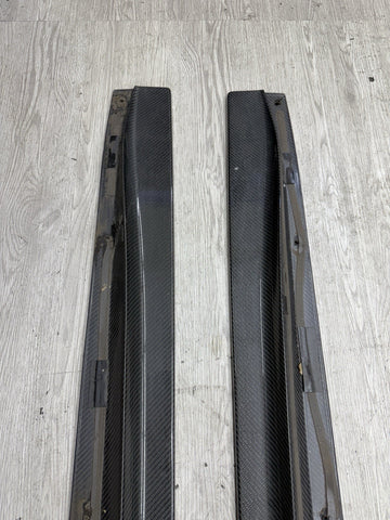 Carbon Fiber Rocker Panel Side Skirt Extensions 15-18 BMW F80 M3 Sedan