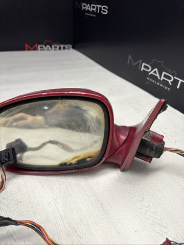 00-03 BMW E39 M5 Front Left Driver Side Mirror Assembly Imola Red Power Fold OEM