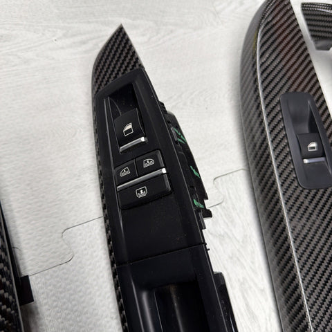 13-19 OEM BMW F06 M6 Central Console Dash Center Door Carbon Interior Trim Set