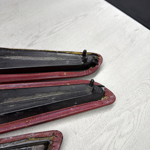 01-06 BMW E46 M3 Convertible Door Upper Arm Rest Armrest Pads Imola Red *Notes*