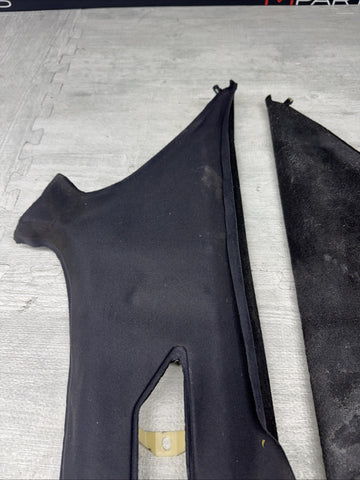 2001-2006 BMW M3 E46  Coupe Pair C Pillar Cover Trim Rear Cloth - DAMAGED CRACK