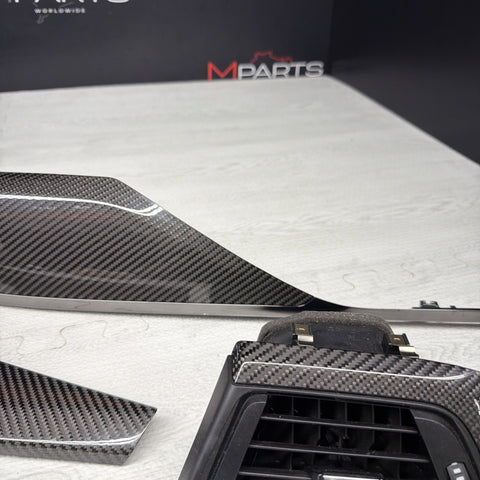 15-20 BMW F80 M3 F80 F82 M3 M4 Carbon Fiber Interior Dash Dashboard Trim Set OEM