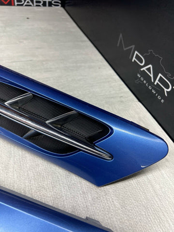 1998-2002 BMW Z3M FRONT FENDER HOOD VENTS GRILLES OEM 51132492960 ESTORIL BLUE