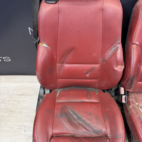 01-06 BMW E46 M3 Convertible Interior Front Heated Seats Imola Red *Notes*