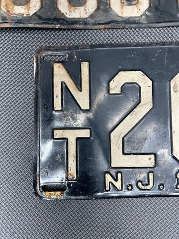 Vintage Set: Pair of 1957-59 New Jersey Bergen County License Plates