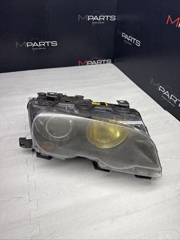 OEM BMW 02-06 E46 330 M3 Bixenon Headlight 1305621772 Yellow High Beam Housing