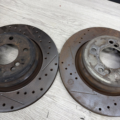 01-06 BMW E46 M3 Rear Discs Brakes Rotors Drilled Slotted