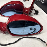 01-06 BMW E46 M3 Side View Door Mirrors Pair Imola Red *Cracked Glass*