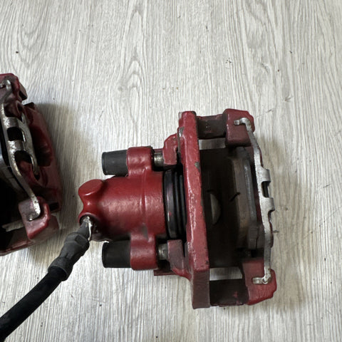 01-06 E46 M3 Rear Brake Calipers Left Right Pair Set Original Red