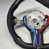 NEW 15-20 BMW F80 F82 F83 M3 M4 Carbon Fiber Steering Wheel Tri Color NO TRIM