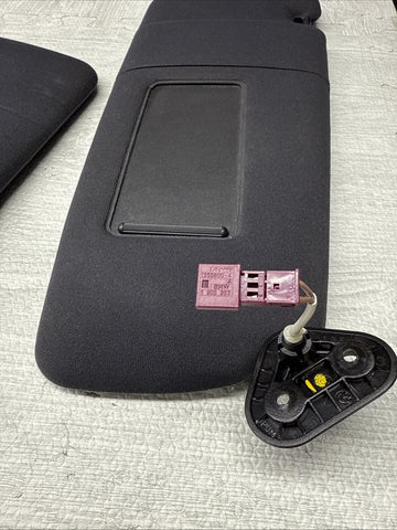 01-06 BMW E46 M3 Coupe Left Right Sun Visors Shade Mirror Black OEM Pair