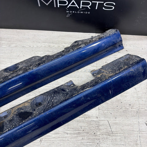 01-06 BMW E46 M3 Rocker Panel Side Skirts OEM Topaz Blue