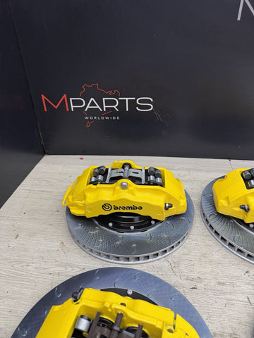 NEW 95-99 BMW E36 M3 BREMBO Big Brake Kit Yellow Calipers Rotors Set Plug Play