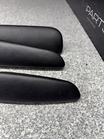 01-06 BMW E46 M3 Convertible Door Upper Arm Rest Armrest Pads Black