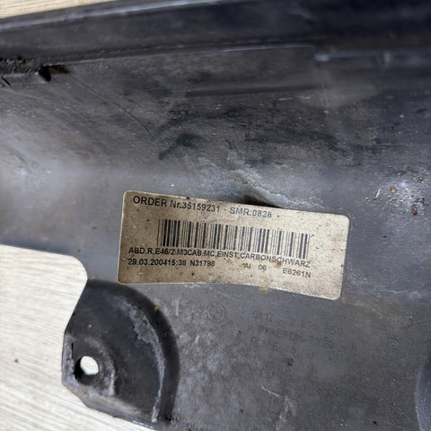 BMW E46 M3 01-06 RIGHT PASSENGER SIDE SKIRT ROCKER PANEL MOLDING CARBON BLACK