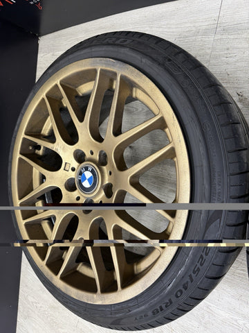 18x8 18x9 CSL STYLE 5x120 BMW E46 M3 Gold 18” Wheels Rims Set (4)