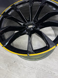 OEM / REFINISHED Lamborghini Urus S Rear Rim Wheel 23" 23x11.5 ET22 Black Yellow