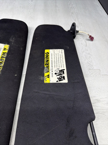 08-13 OEM BMW E92 328 335 M3 Coupe Right Left Pair Sun Visor Black Felt